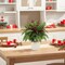 50 PCS Christmas Artificial Pine Picks with Red Berry Stems (Green) 1"D x 1"W x 1"H
